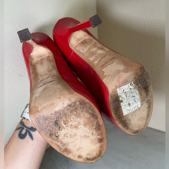 YSL CANDY APPLE RED PLATFORM 6 INCH HEELS SIZE 38.5 - Picture 10 of 15